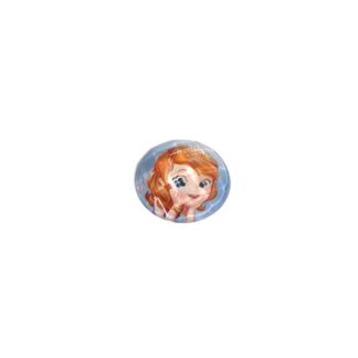 Faceted round flat-back girl picture cabochons - diametre 23 mm - 8 pieces