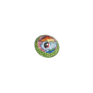 Faceted round flat-back pony picture cabochons - diametre 23 mm - 3 pieces