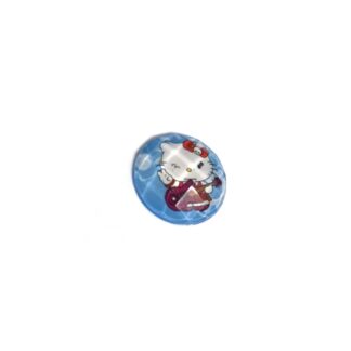 Faceted round flat-back cat picture cabochons - diametre 23 mm - 7 pieces