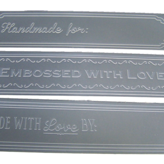 Plastic embossing folders - Handmade for: MADE WITH Love BY: Embossed with Love - size 36 x 145 mm - 3 folders