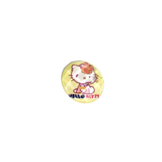 Faceted round flat-back HELLO KITTY cat picture cabochons - diametre 23 mm - 13 pieces