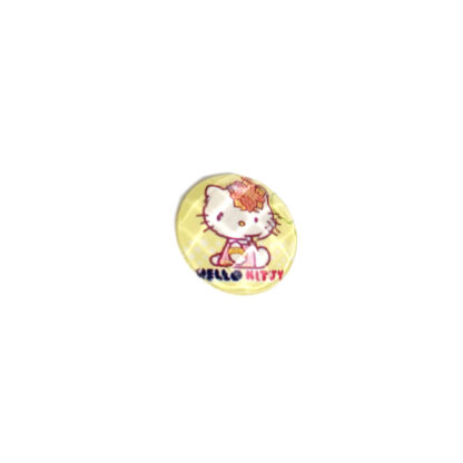Faceted round flat-back HELLO KITTY cat picture cabochons - diametre 23 mm - 13 pieces