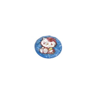 Faceted round flat-back cat picture cabochons - diametre 23 mm - 9 pieces
