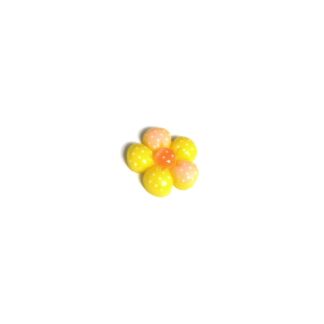 Flat-back yellow and orange flower cabochons by piece - diametre 20 mm