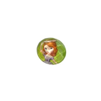Faceted round flat-back girl picture cabochons - diametre 23 mm - 3 pieces