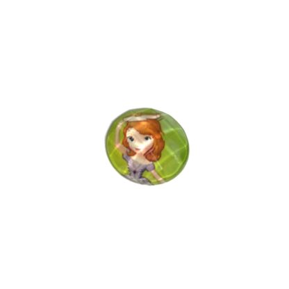 Faceted round flat-back girl picture cabochons - diametre 23 mm - 3 pieces