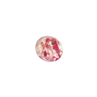 Faceted round flat-back girl picture cabochons - diametre 23 mm - 2 pieces