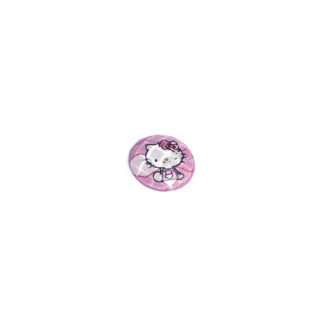 Faceted round flat-back cat picture cabochons by piece - diametre 18 mm