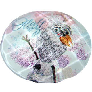 Faceted round flat-back Olaf snowman picture cabochons by piece - diametre 23 mm