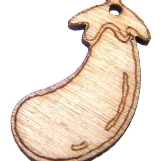 Cream brown wooden aubergines - size 13 x 25 mm - 5 pieces