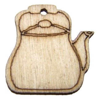 Cream brown wooden kettle - size 23 x 25 mm - 5 pieces
