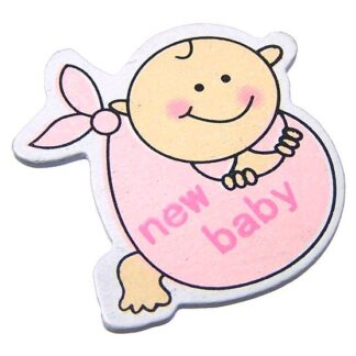 Pink black cream white wooden new baby - size 31 mm - 3 pieces
