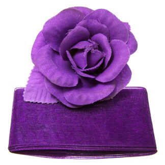 Light purple fabric flower and ribbon - diametre 70 mm
