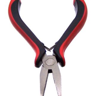Flat nose black and red jewellery pliers with rubber grip - size 54 x 127 mm