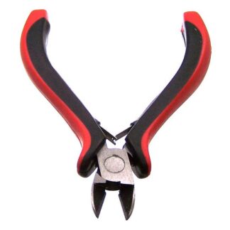 Side cutting black and red jewellery pliers with rubber grip - size 55 x 115 mm