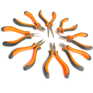 Grey and orange soft grip pliers - length 125 mm - 8 piece set