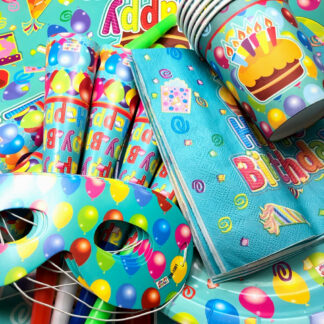 Birthday party table paper set Balloon Party serving 6