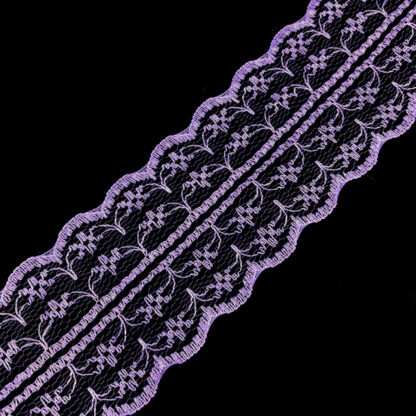 Violet lace trim ribbon by metre - width 45 mm