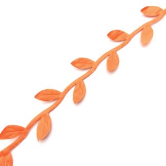Orange leaf string ribbon by metre - width 25 mm