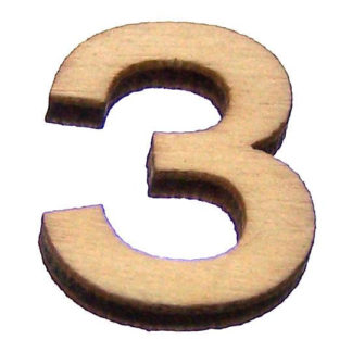 Cream brown wooden letter З - size 15 x 20 mm - 3 pieces