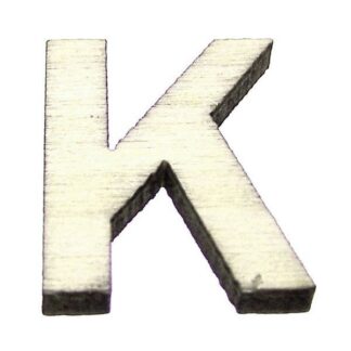 Cream brown wooden letter K - size 15 x 20 mm