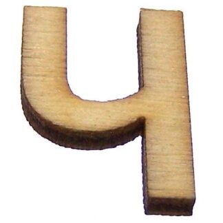 Cream brown wooden letter Ч - size 14 x 20 mm - 2 pieces