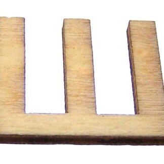 Cream brown wooden letter Ш - size 20 x 23 mm - 3 pieces