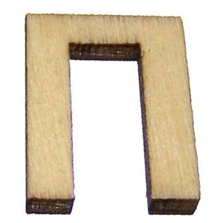 Cream brown wooden letter П - size 14 x 20 mm - 3 pieces