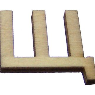 Cream brown wooden letter Щ - size 21 mm - 2 pieces
