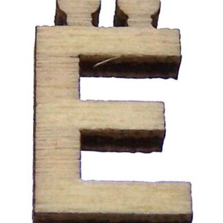 Cream brown wooden letter Ё - size 11 x 21 mm - 2 pieces