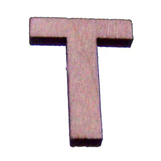 Cream brown wooden letter Т - size 15 x 20 mm