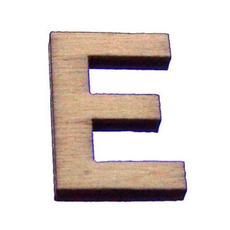 Cream brown wooden letter E - size 13 x 20 mm
