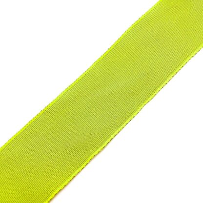 Yellowish green grosgrain ribbon with wired edges by metre - width 40 mm
