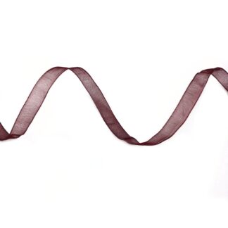 Dark brown organza ribbon - width 6 mm - length 10 metres