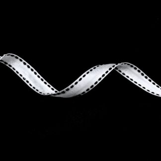 White polyester ribbon with stitch edges by metre - width 13 mm