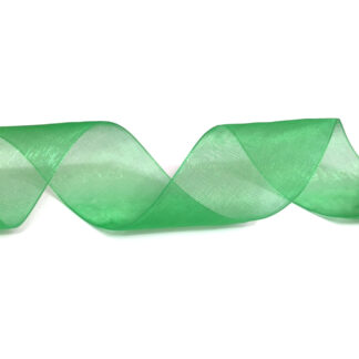 Green organza ribbon by metre - width 40 mm
