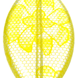Flat oval acrylic bead with yellow flower - size 30 x 55 mm