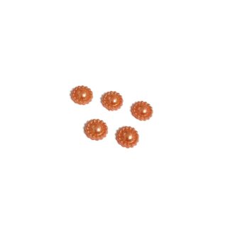 Pearly flat-back round orange sunflower acrylic cabochons - diametre 10 mm - 5 pieces