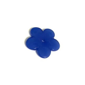Flat blue acrylic flower beads by piece - size 35 mm
