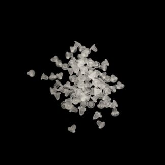 Clear white rubber earring stopper back push earnuts - size 3.5 x 4 mm - approximately 95 pieces