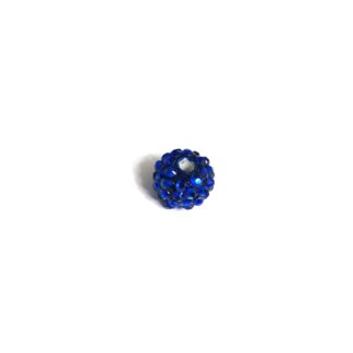 Round blue porcelain beads with studs by piece - diametre 14 mm