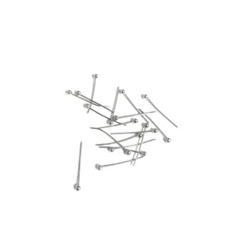 Ball head silvery metal pins - length 16 mm - 30 pieces