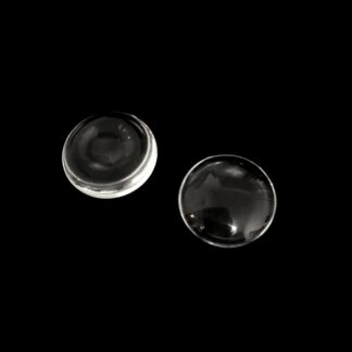 Transparent glass dome cabochon - diametre 14 mm - 2 pieces