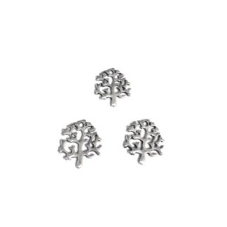 Silvery metal tree pendants - size 14 x 18 mm - 3 pieces