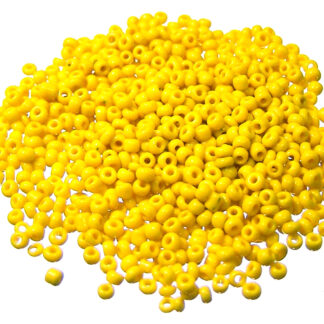 Yellow glass seed beads - size 2 mm - weight 10 g