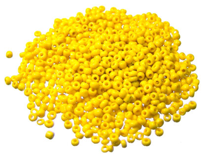 Yellow glass seed beads - size 2 mm - weight 10 g
