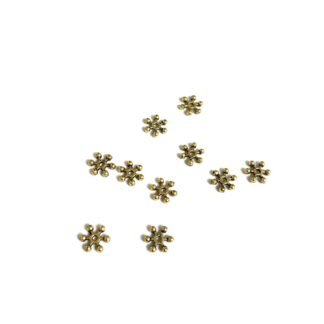 Golden snowflake-shaped zinc alloy spacer beads - size 8 mm - 10 pieces