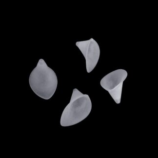 Frosted semi-transparent white flower beads - size 20 x 25 mm - 4 pieces