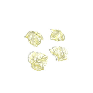 Transparent yellow plastic leaf pendants - size 25 mm - 4 pieces