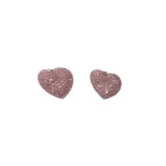 Flat-back light pink with studs heart cabochons - size 19 mm - 3 pieces